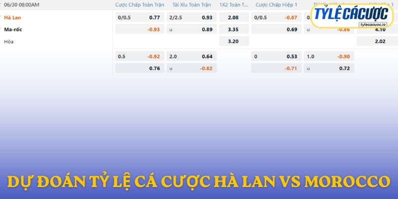 Soi kèo nhà cái Hà Lan vs Morocco – dự đoán từ chuyên gia