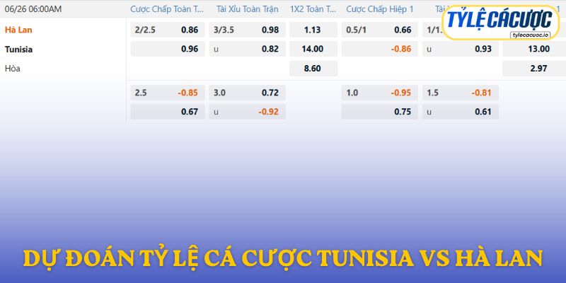Soi kèo nhà cái Tunisia vs Hà Lan – dự đoán chuyên sâu từ chuyên gia