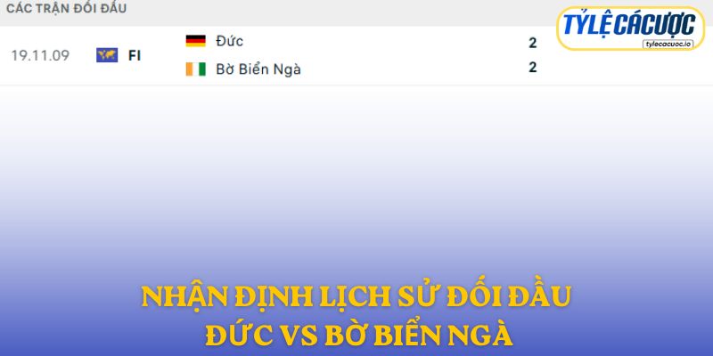 Nhận định kết quả đối đầu giữa Đức vs Bờ Biển Ngà